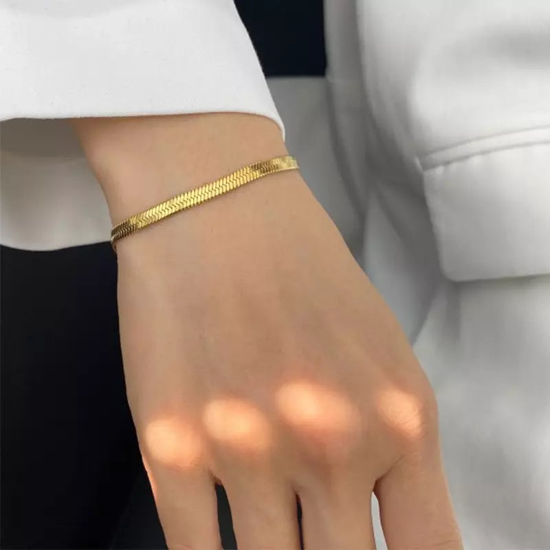 Snake Chain Bracelet - RosyWine