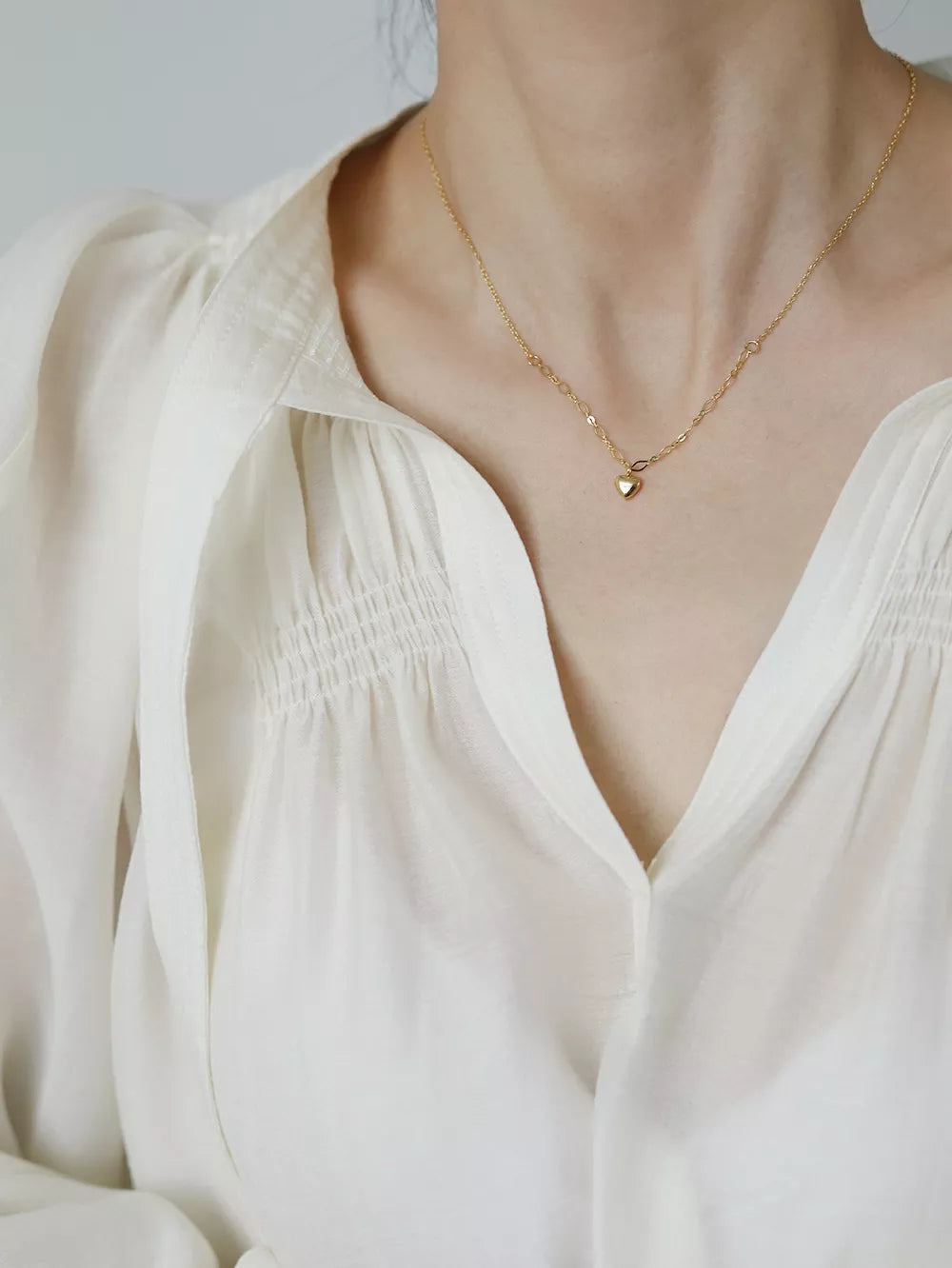 Dainty Heart Necklace - RosyWine