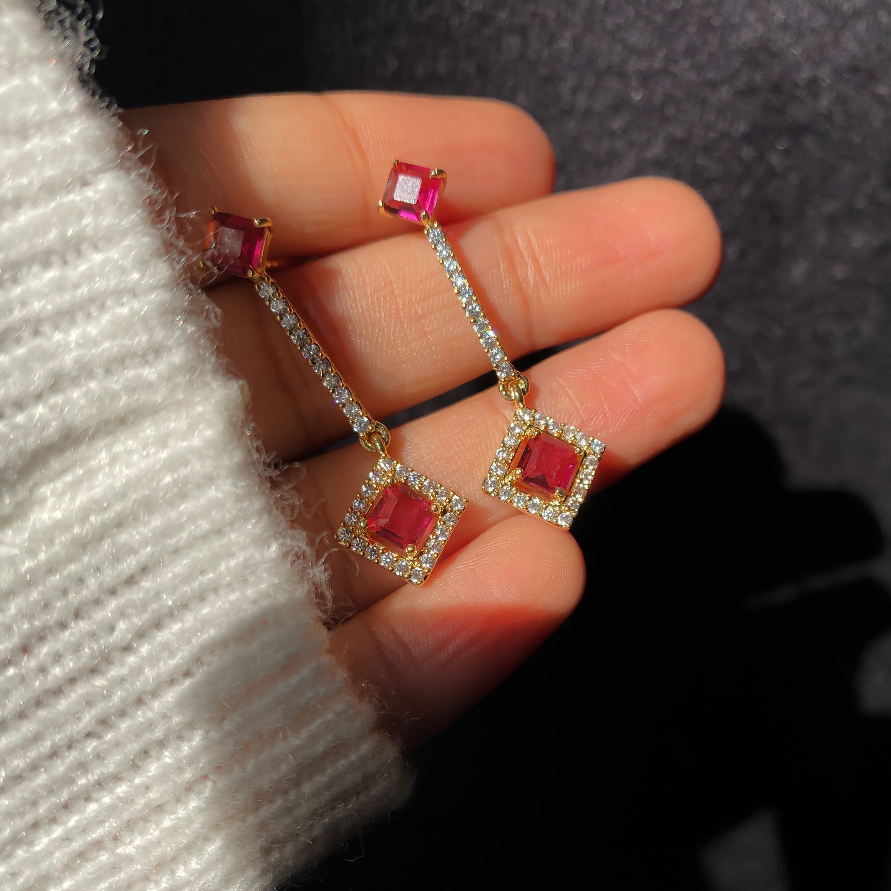 Amalfi Diamond Earrings - RosyWine