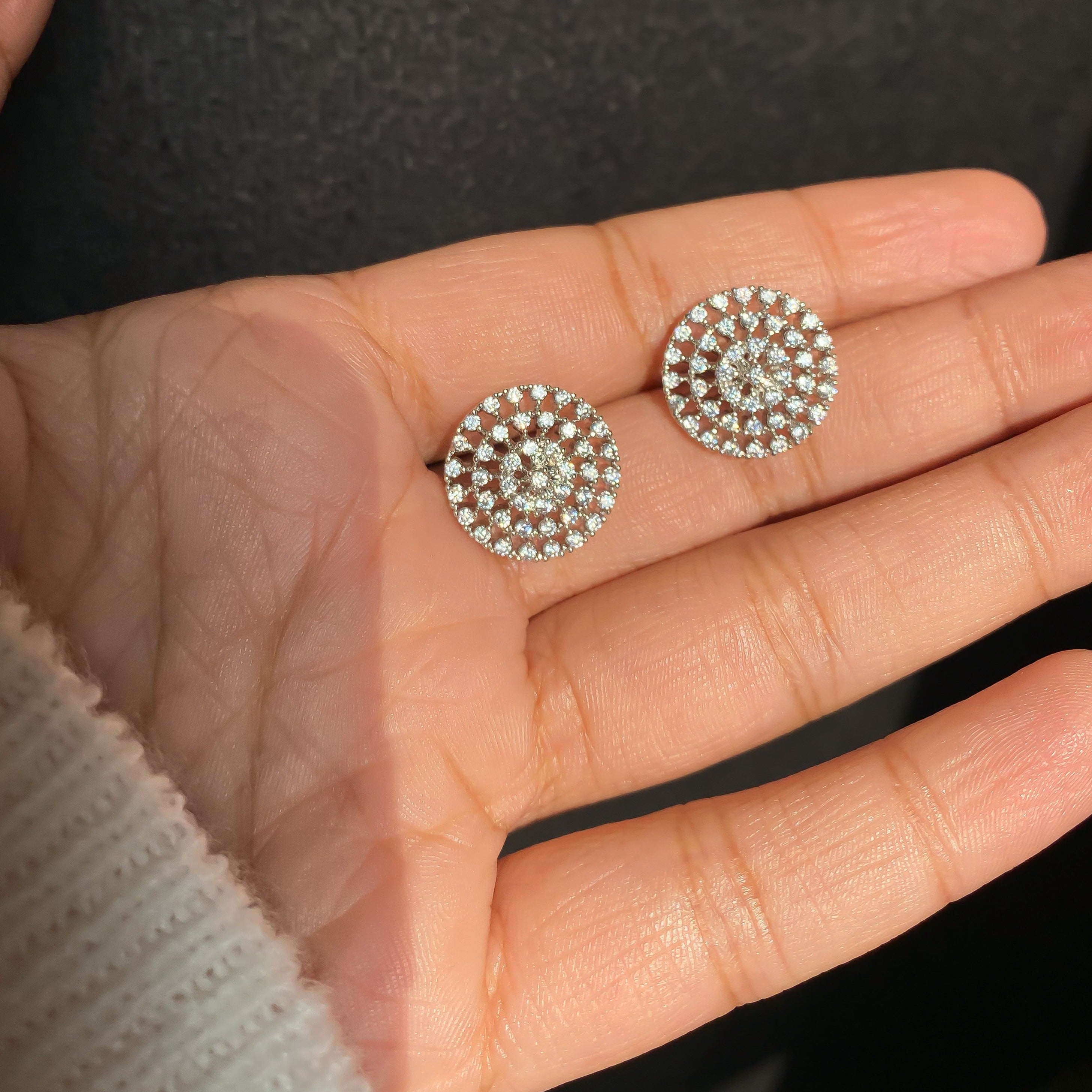 Jia diamond studs - RosyWine