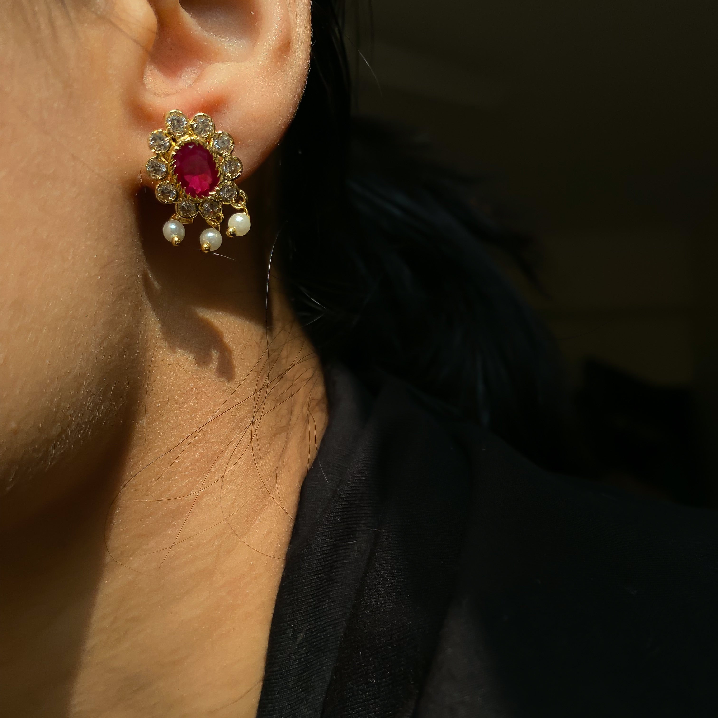 Aura antique earrings - RosyWine