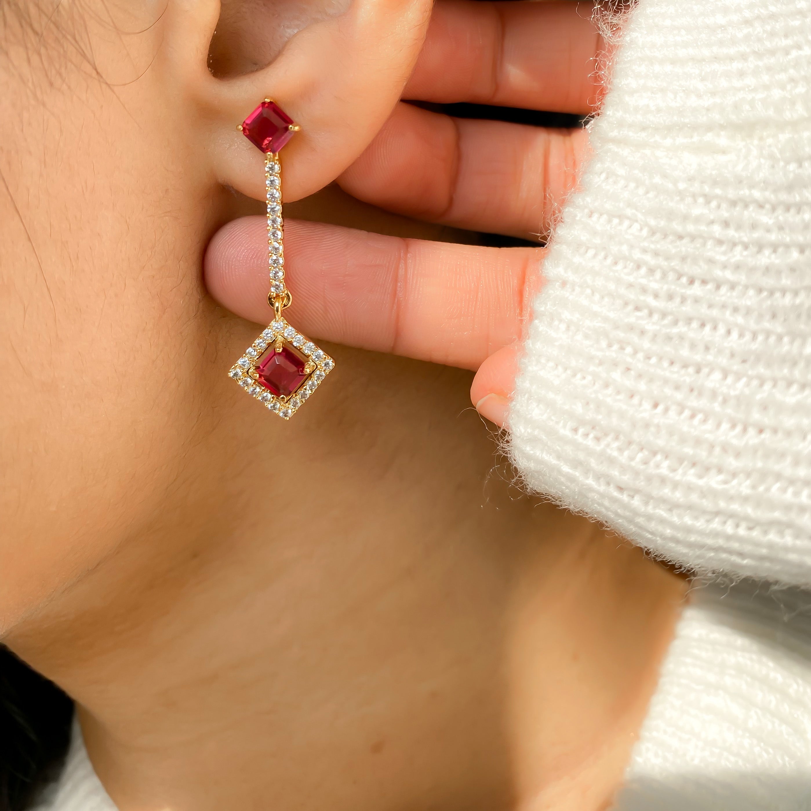 Amalfi Diamond Earrings - RosyWine