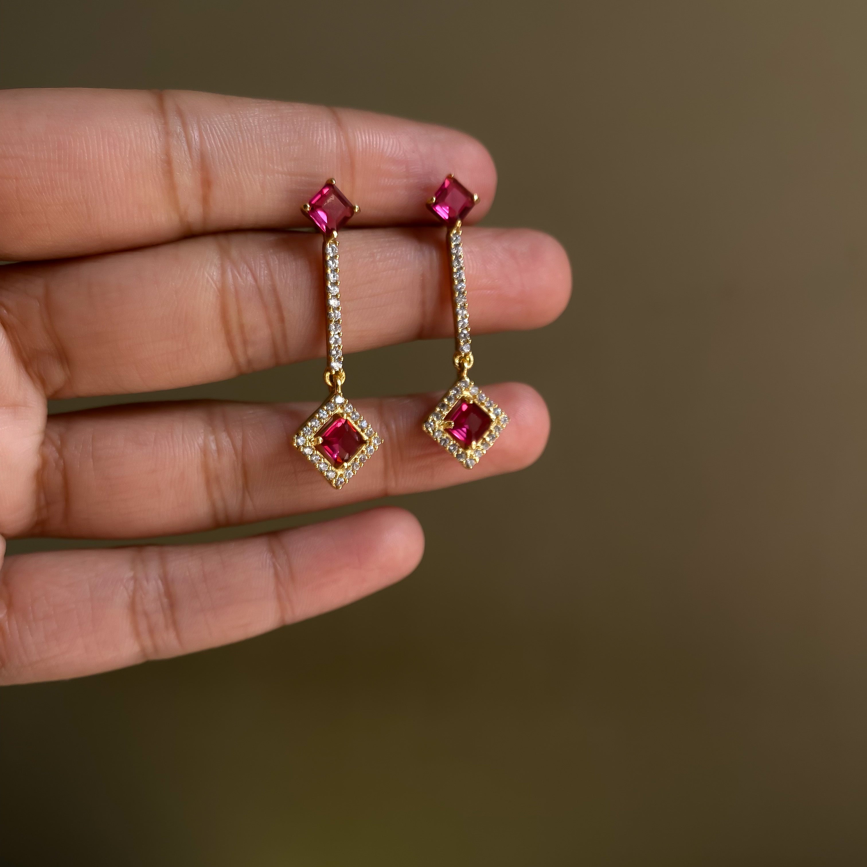 Amalfi Diamond Earrings - RosyWine
