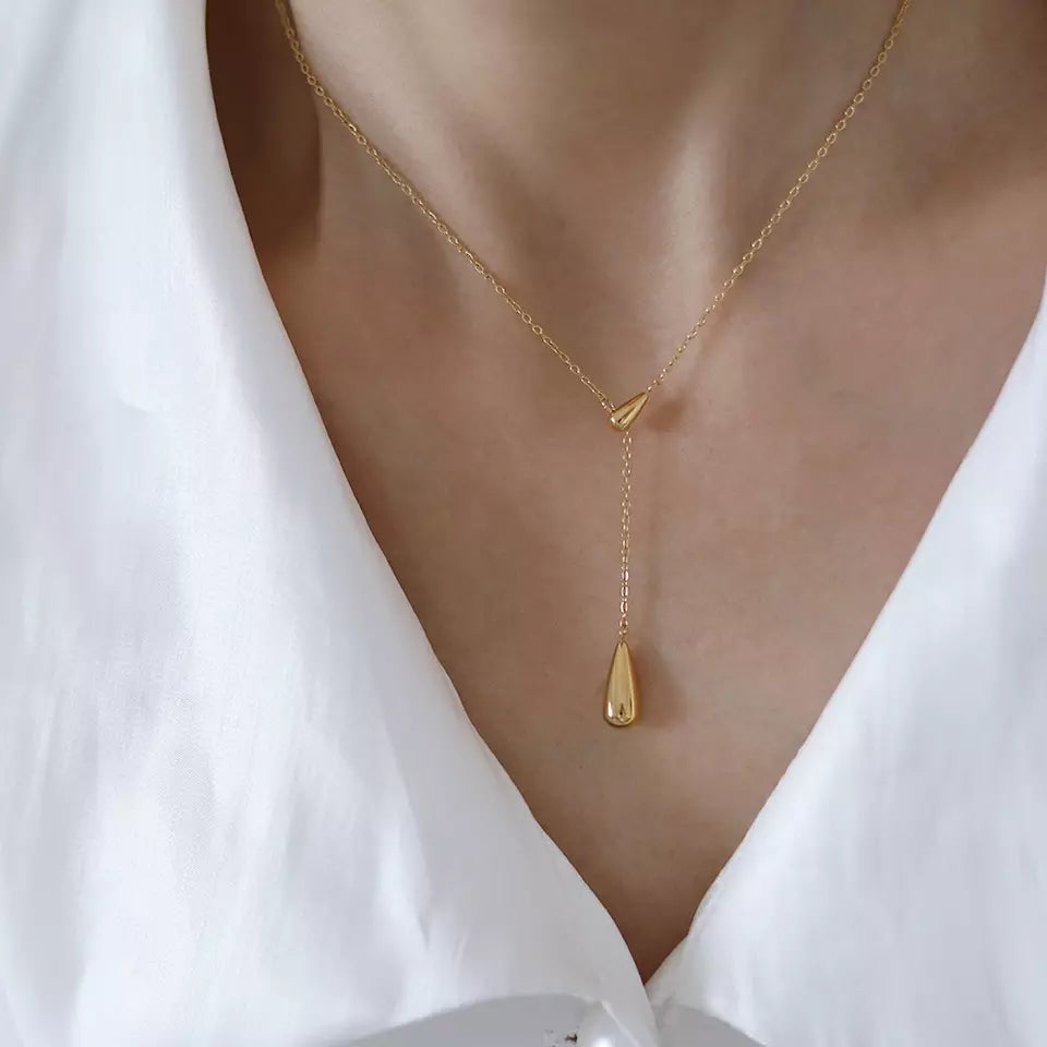 Drop Tassel Necklace - RosyWine