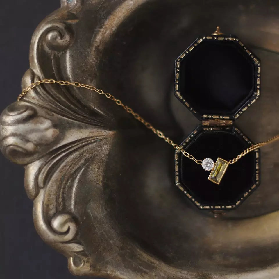 Olive Retro Necklace - RosyWine