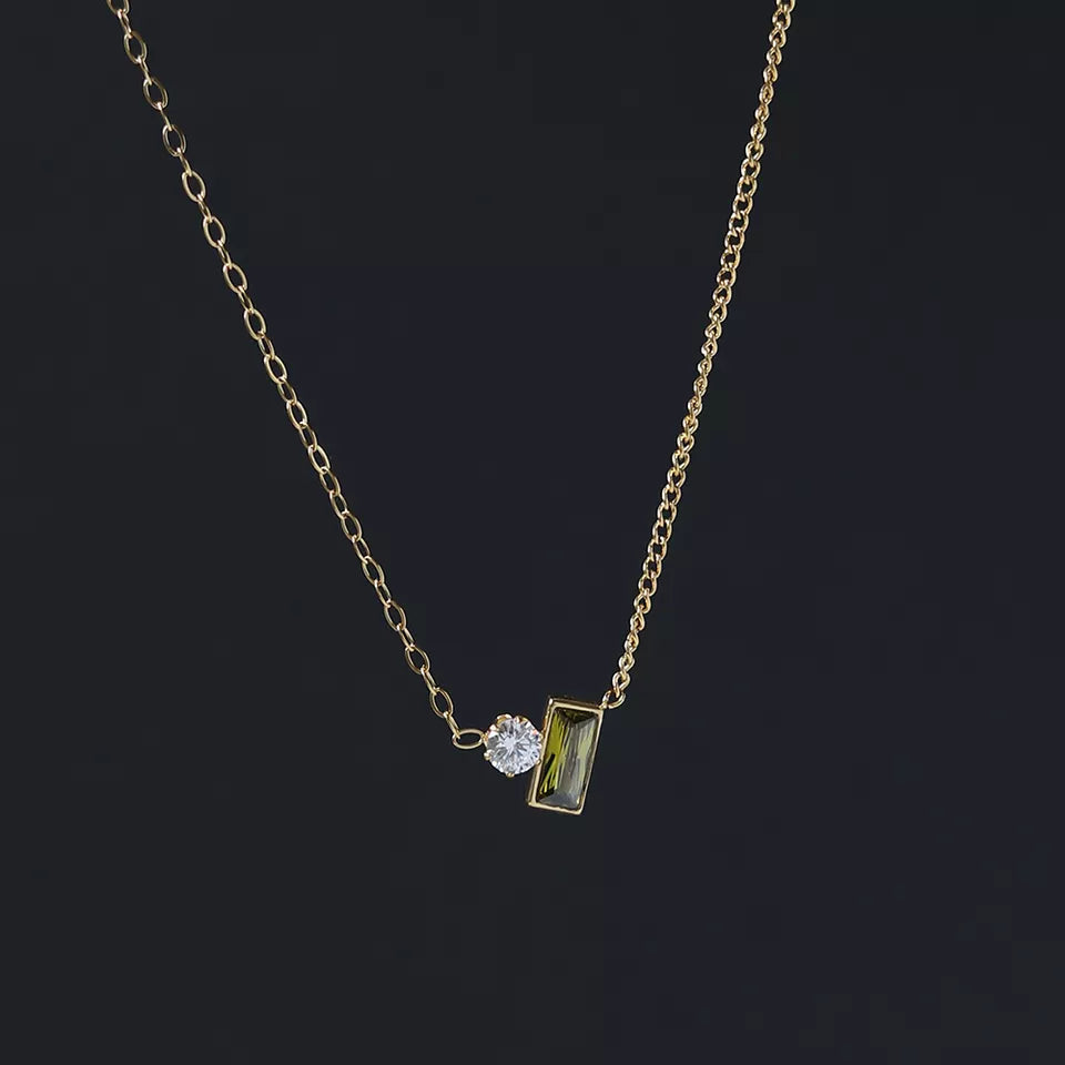 Olive Retro Necklace - RosyWine