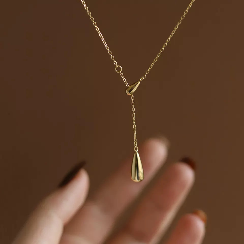 Drop Tassel Necklace - RosyWine