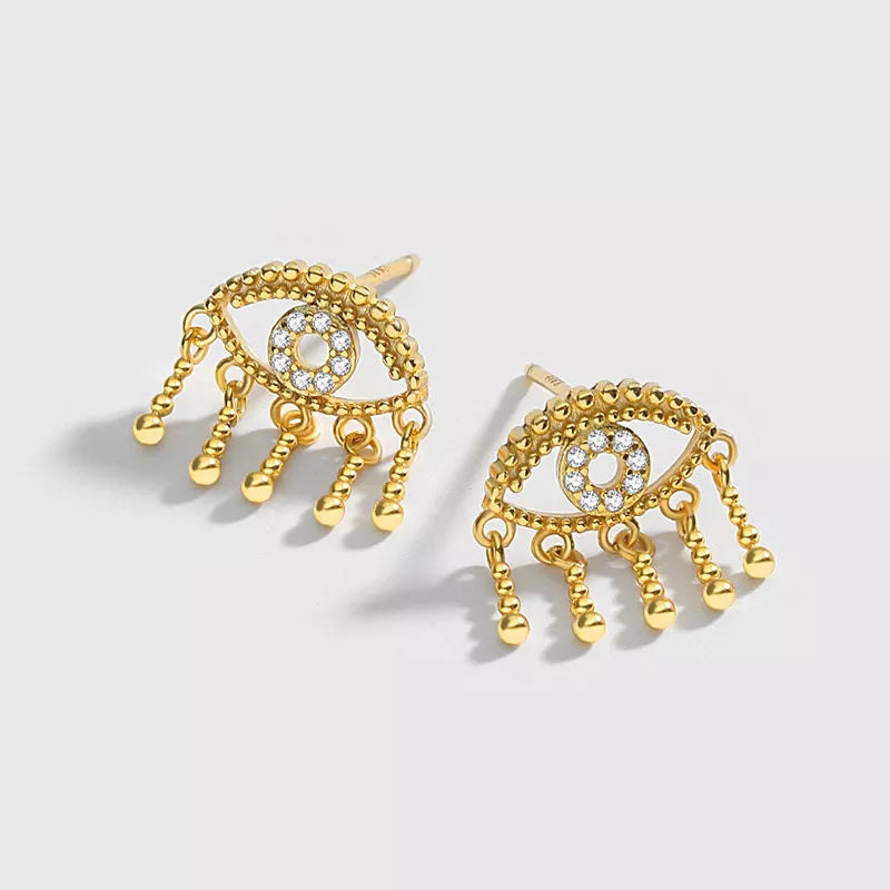 Crystal Evil Eye Earrings - RosyWine