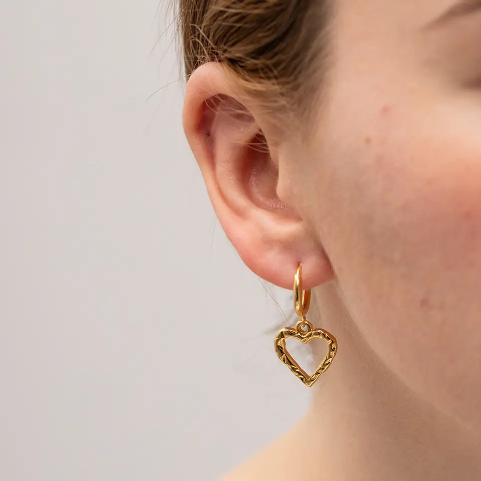 Heart Huggies Earrings