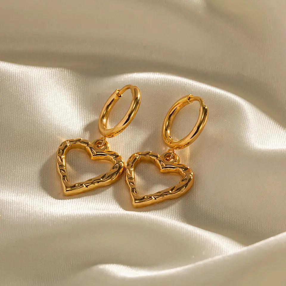 Mini Hinged Silver Heart Earrings - An American Craftsman
