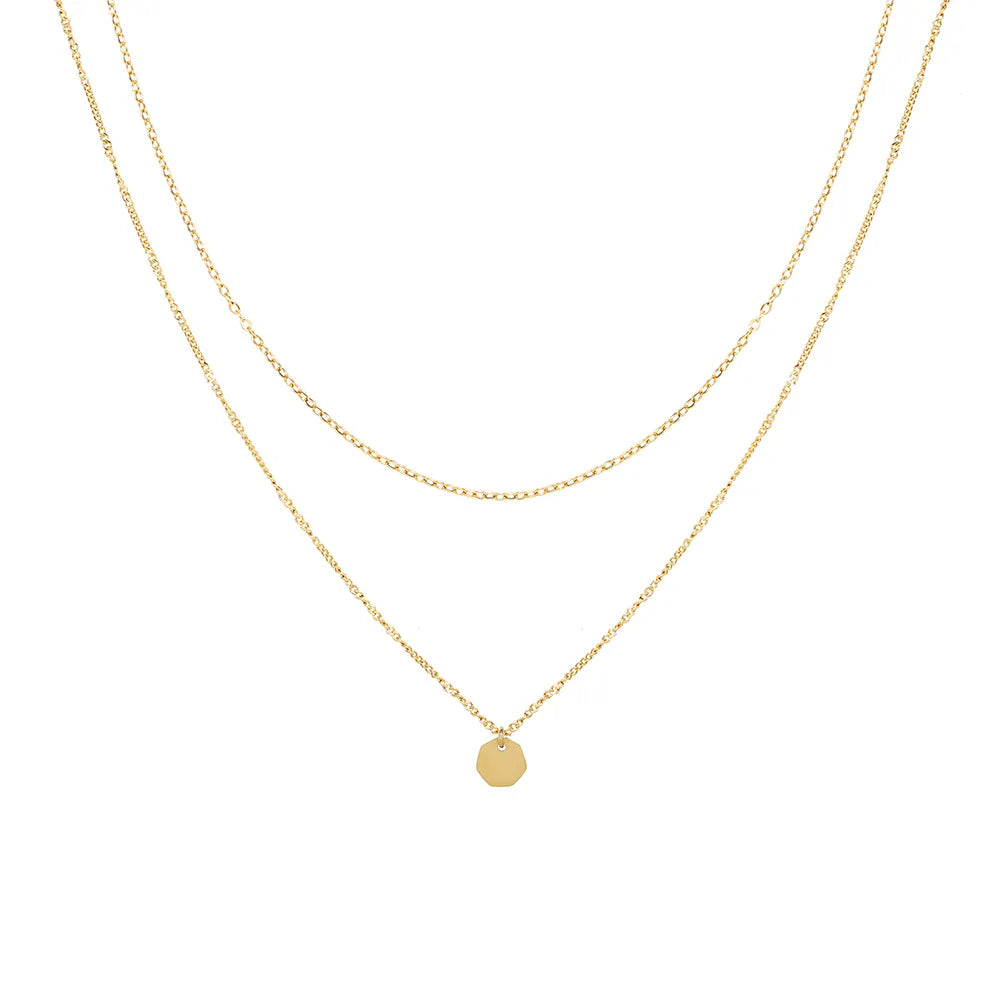 Waterproof, Sweatproof Layered Gold Plated Necklace – RosyWine