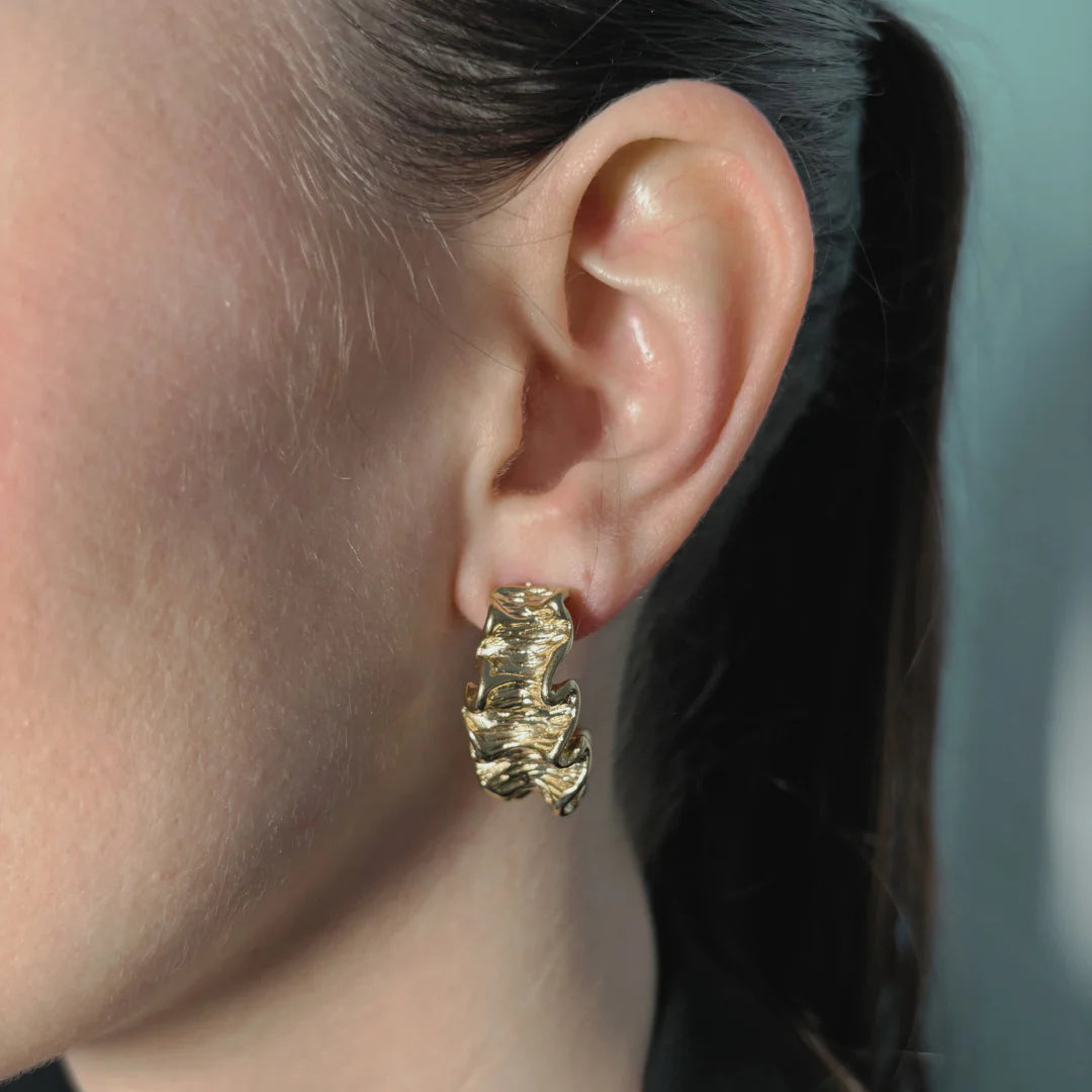 Ruffled Hoop Earrings