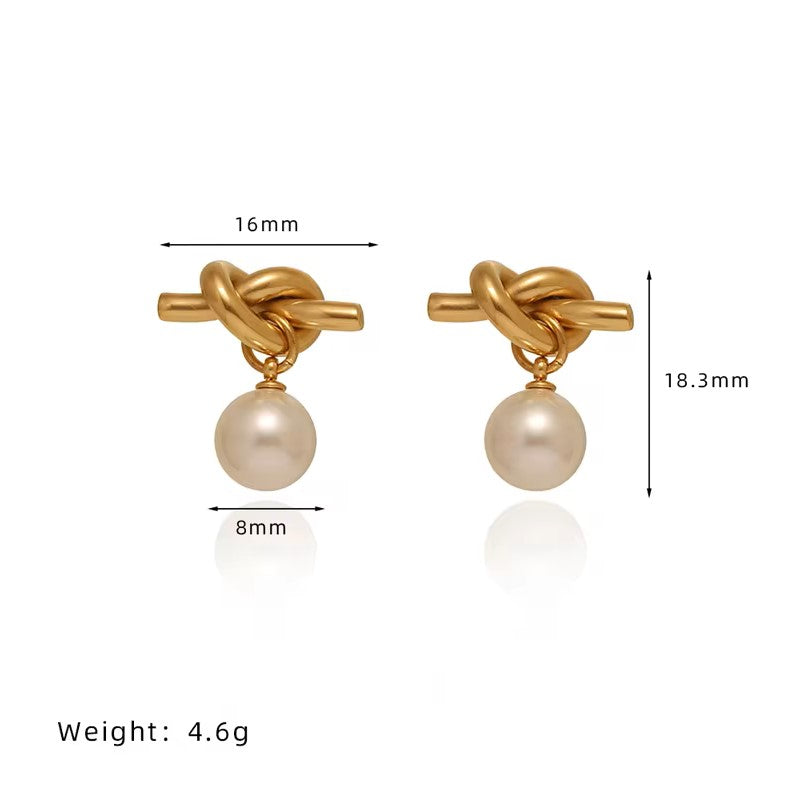 Knot Pearl Earrings