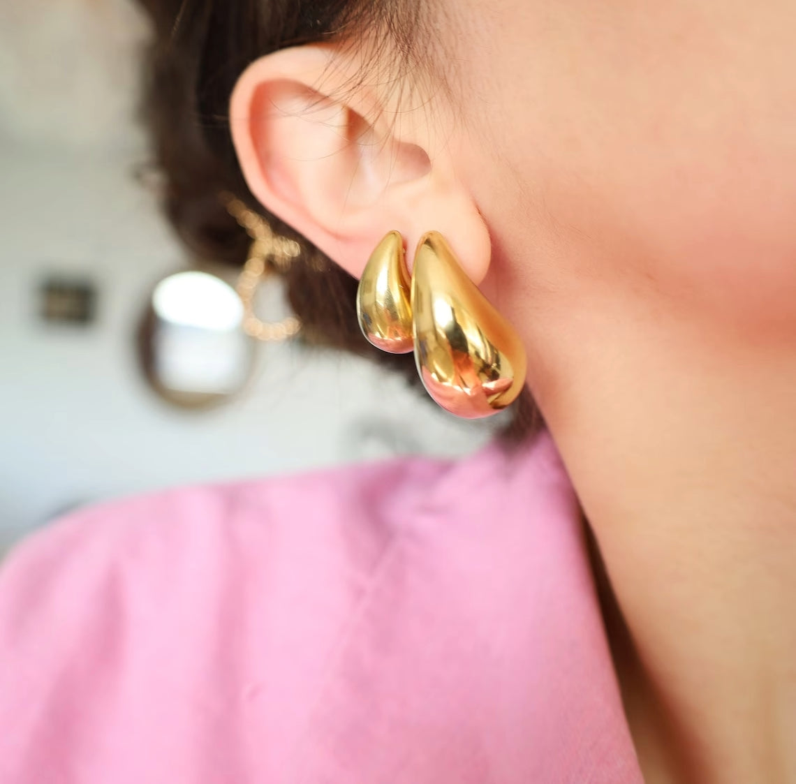 Brass Cubic Zirconia Water Drop Earrings