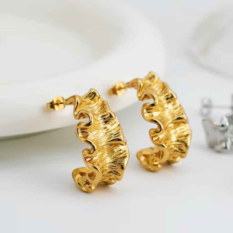 Ruffled Hoop Earrings