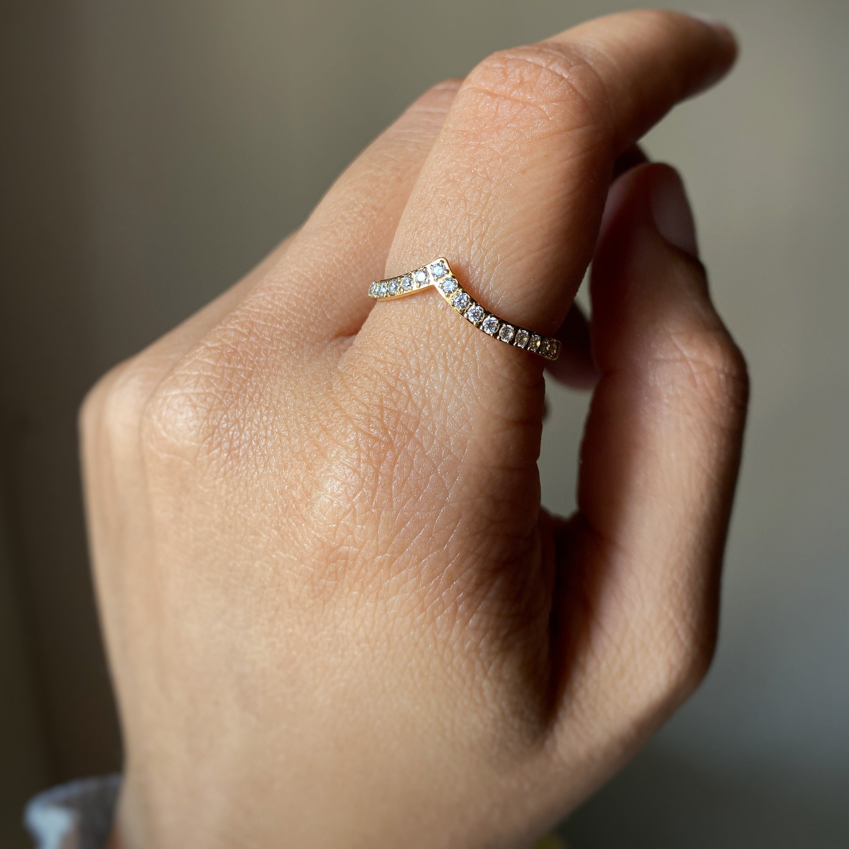 Sparkling Wishbone Ring