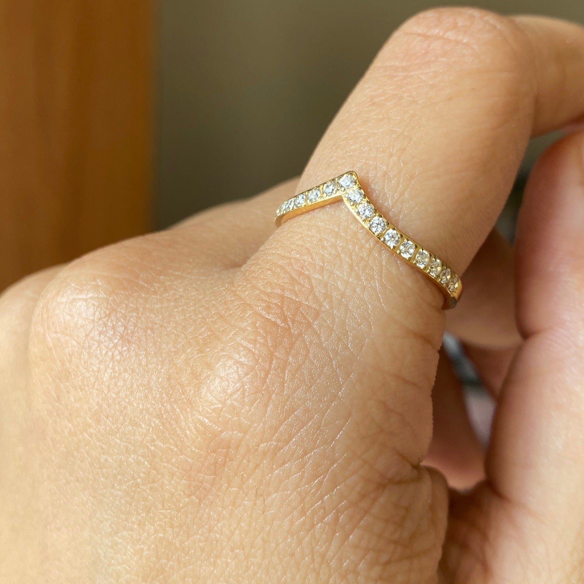 Sparkling Wishbone Ring