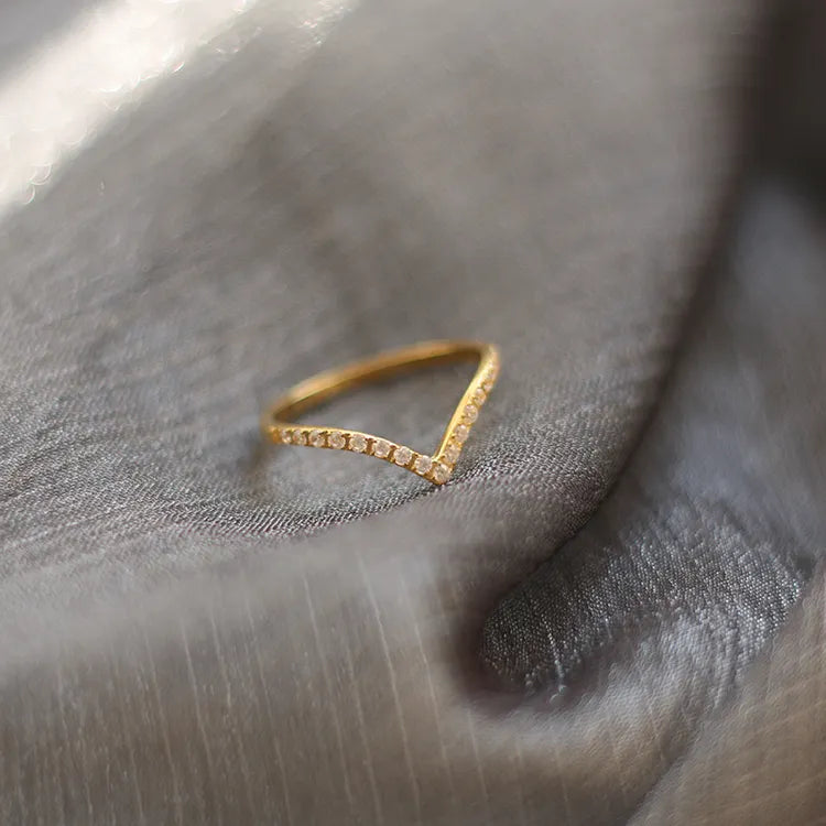 Sparkling Wishbone Ring