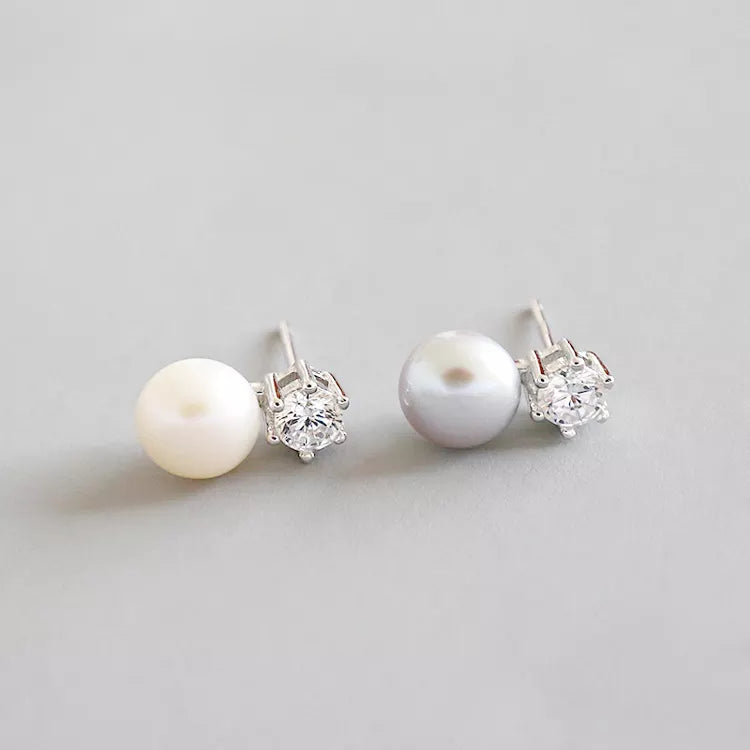 Isabela Pearl earrings - RosyWine 