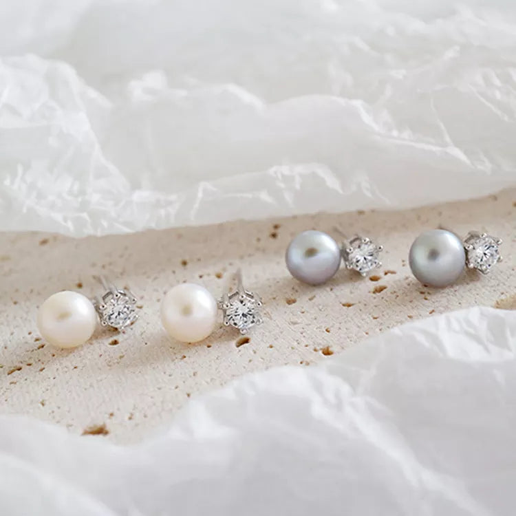 Isabela Pearl earrings - RosyWine 